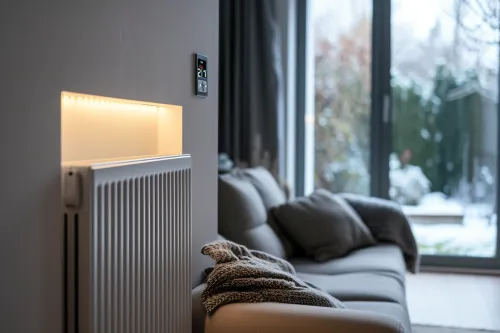 Schéma explicatif du fonctionnement d’un radiateur basse température économique, optimisé pour chauffage domestique performant